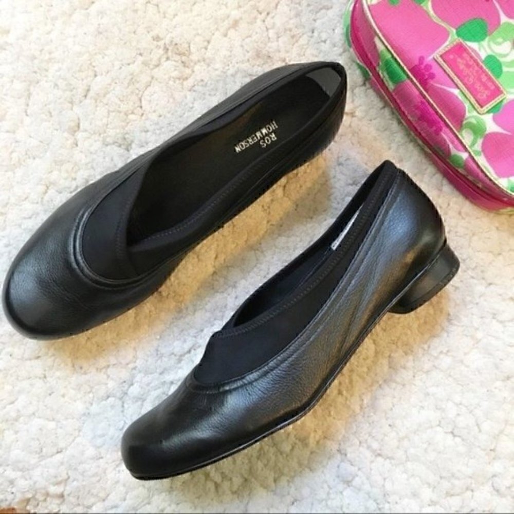 ROS HOMMERSON:Black Leather Marion Shoe  Sz 10.5 W